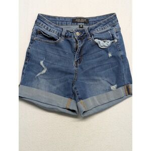 Judy Blue Los Angeles Distressed Cuffed Denim Shorts Medium JB1552-SF size 26